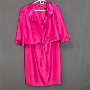 Women’s Dana Kay Pink Pencil Dress with Jacket Size 12 EUC